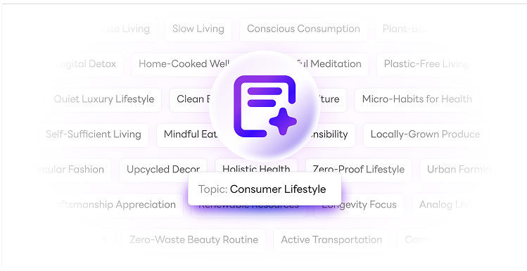 Custom topic builder with keyword chips